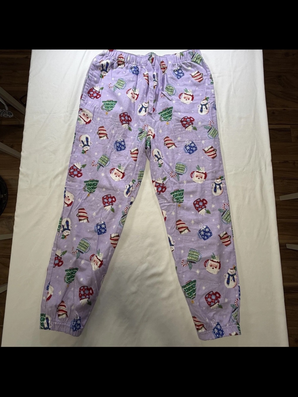 Cozy Lavender Holiday Pajama Pants with Snowman Print